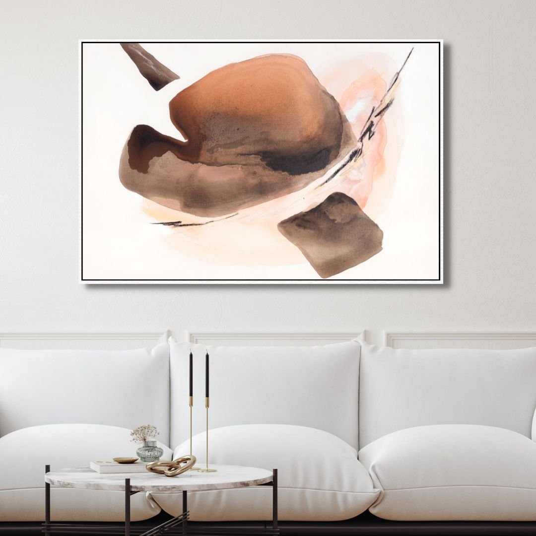 Minimalist Peach Fuzz Geometric Shapes Abstract Art - Designity Art