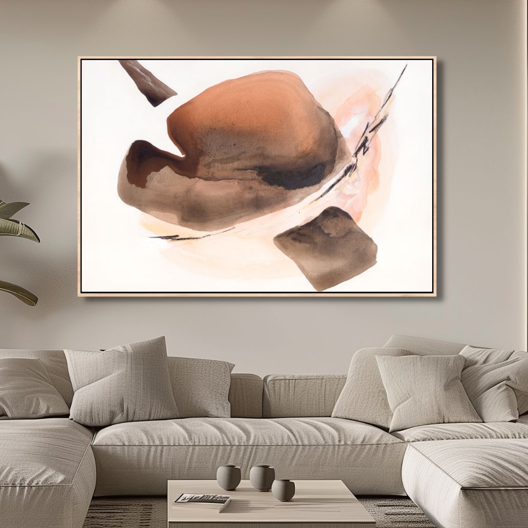 Minimalist Peach Fuzz Geometric Shapes Abstract Art - Designity Art