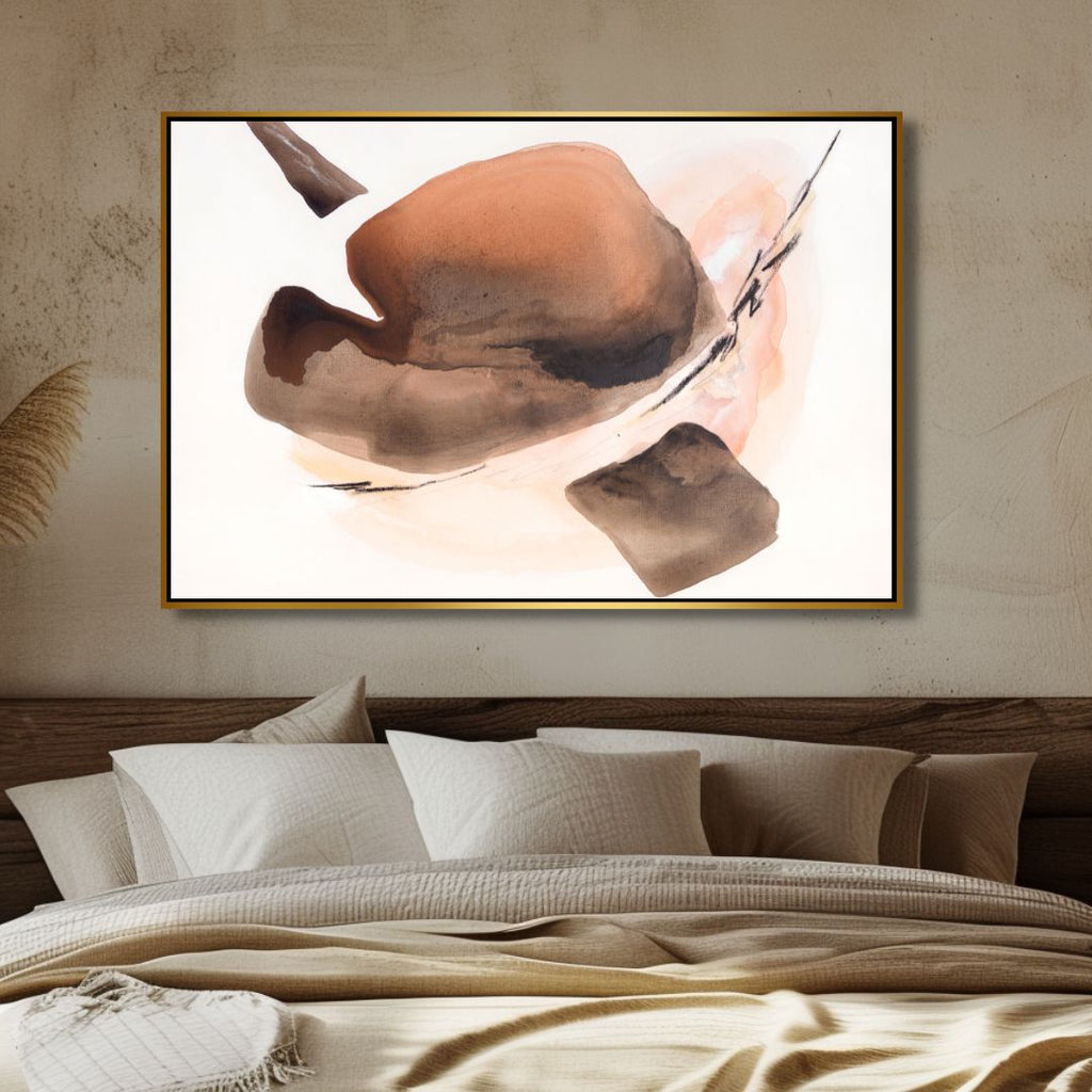 Minimalist Peach Fuzz Geometric Shapes Abstract Art - Designity Art