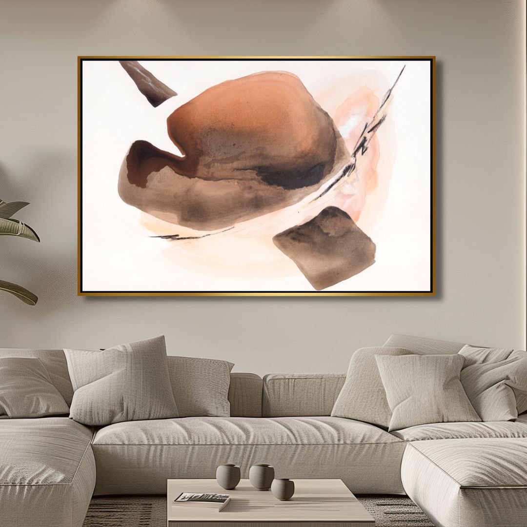 Minimalist Peach Fuzz Geometric Shapes Abstract Art - Designity Art