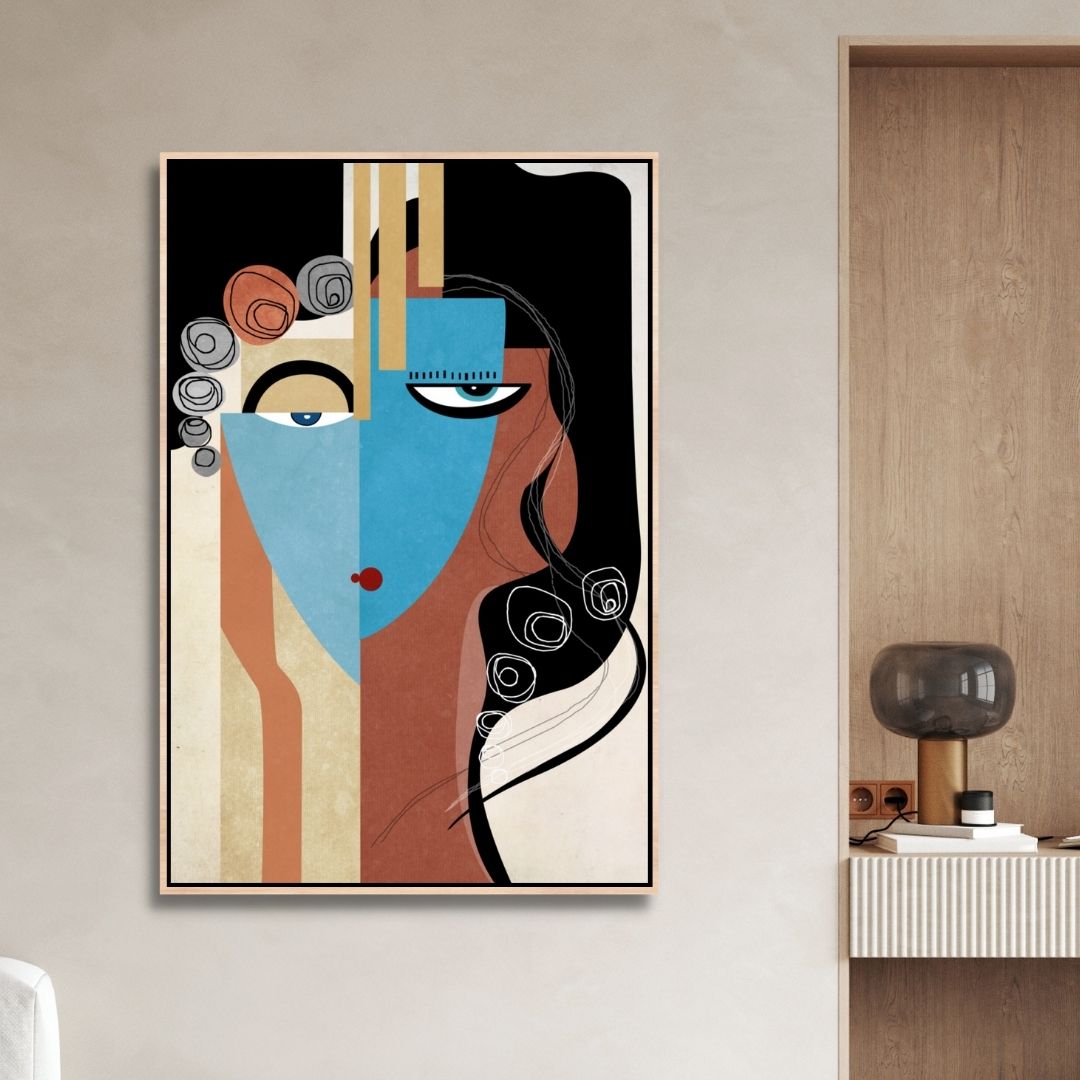 Modern Geometric Portrait Abstract Art - Designity Art