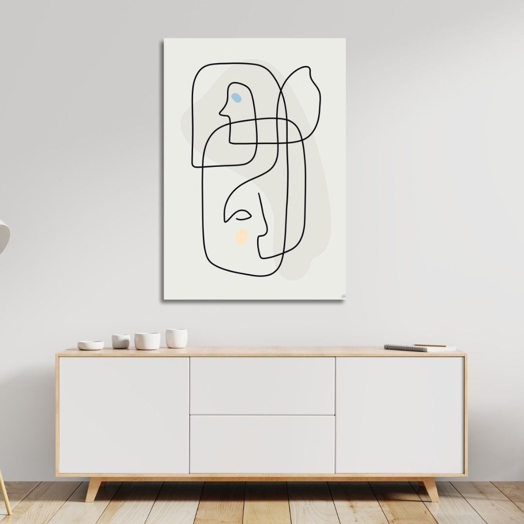 One Line Face Abstract Art - Designity Art