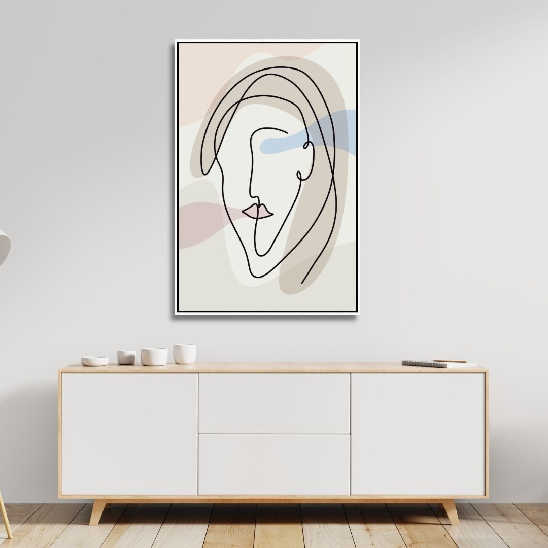 One Line Face Abstract Art - Designity Art