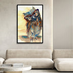 Owl With Glasses Canvas Art - Designity Art
