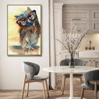 Owl With Glasses Canvas Art - Designity Art