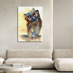 Owl With Glasses Canvas Art - Designity Art