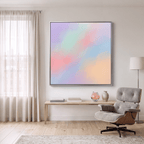 Pastel Abstract Canvas Wall Art, Dreamy Lavender Pink Blue Cloud, Soft Gradient Multicolor - Art-Port