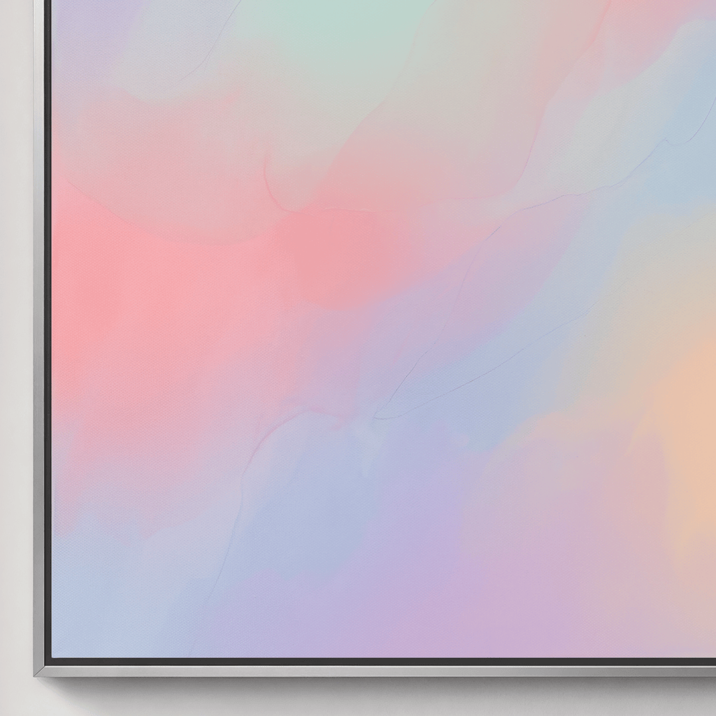 Pastel Abstract Canvas Wall Art, Dreamy Lavender Pink Blue Cloud, Soft Gradient Multicolor - Art-Port Art
