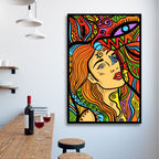 Psychedelic Woman Line Art - Designity Art