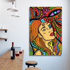Psychedelic Woman Line Art - Designity Art