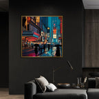 Rainy Times Square Abstract Art - Designity Art