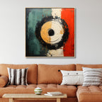 Red, Green and Yellow Geometric Abstract Canvas Wall Art - Designity Art