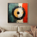 Red, Green and Yellow Geometric Abstract Canvas Wall Art - Designity Art