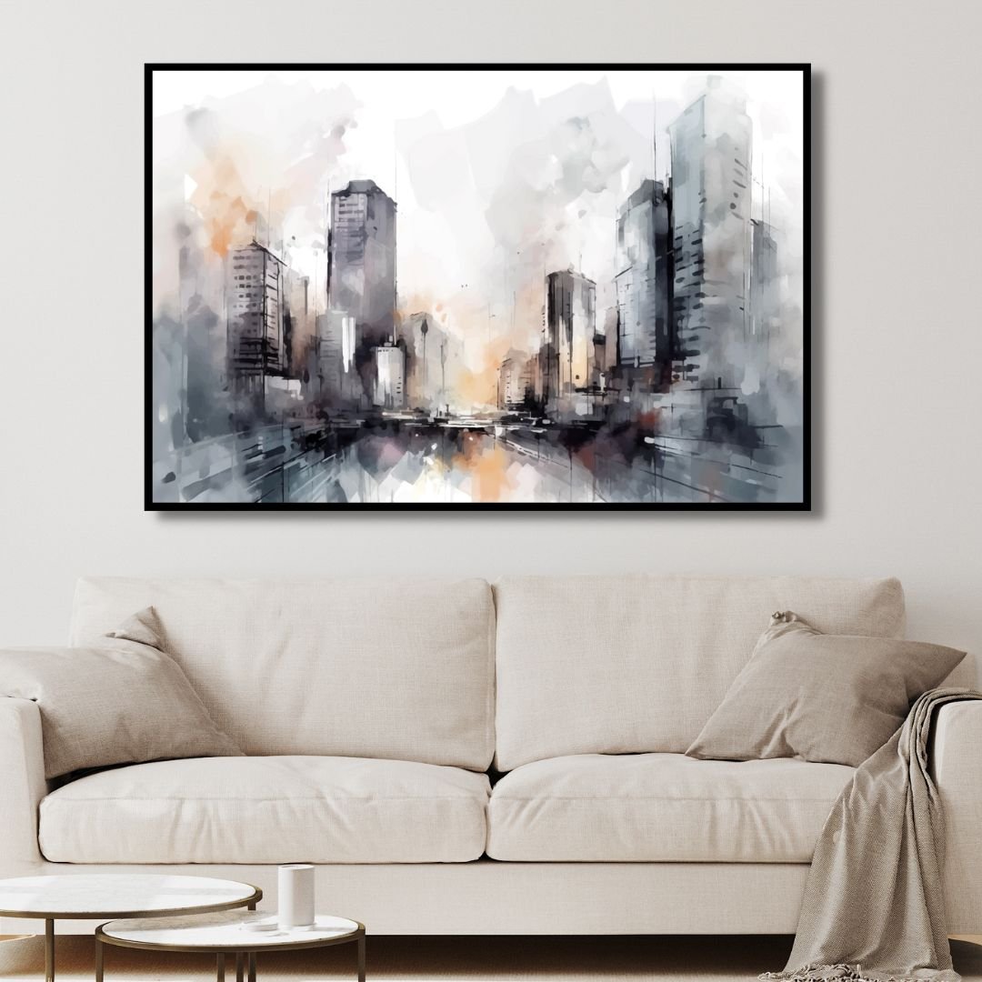 Watercolor Cityscape Abstract Art - Designity Art