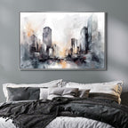 Watercolor Cityscape Abstract Art - Designity Art