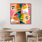 Woman Faces Pop Art Style Canvas Art - Designity Art